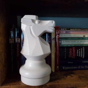 Large Decorative 9 Inch Tall Knight Piece Chess White Horse Mega Chess Piece